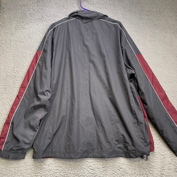 Sport Tek Jacket Men's XL Red Gray Nylon Windbreaker Activewear Full Zip - Picture 6 of 10